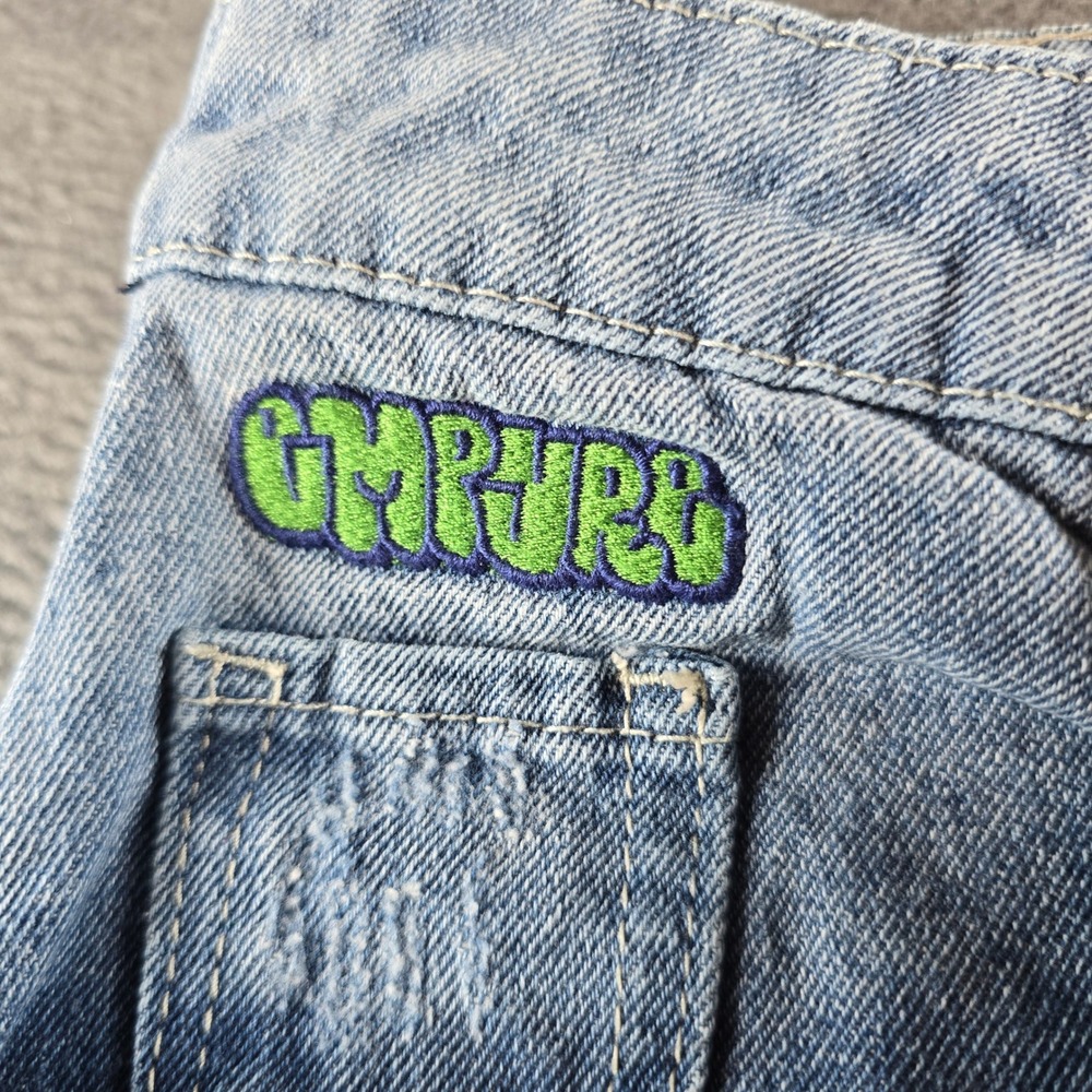Empyre Loose Fit Light Wash Blue Skate Jeans Graffiti Logo Size 2 Womens 26 - Picture 2 of 6